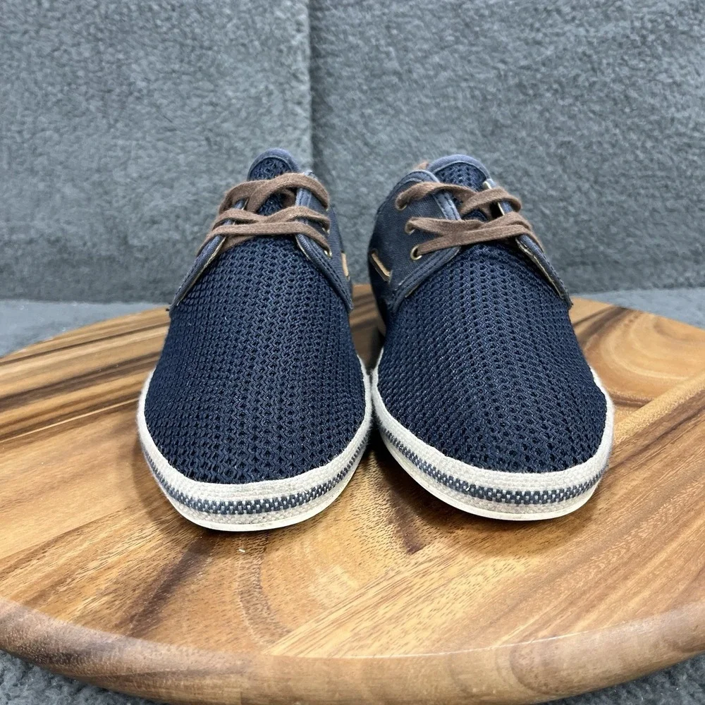 Aldo Shoes Navy Blue Mesh Canvas‎ Shoes Mens Size 10 Brown Laces Breathable